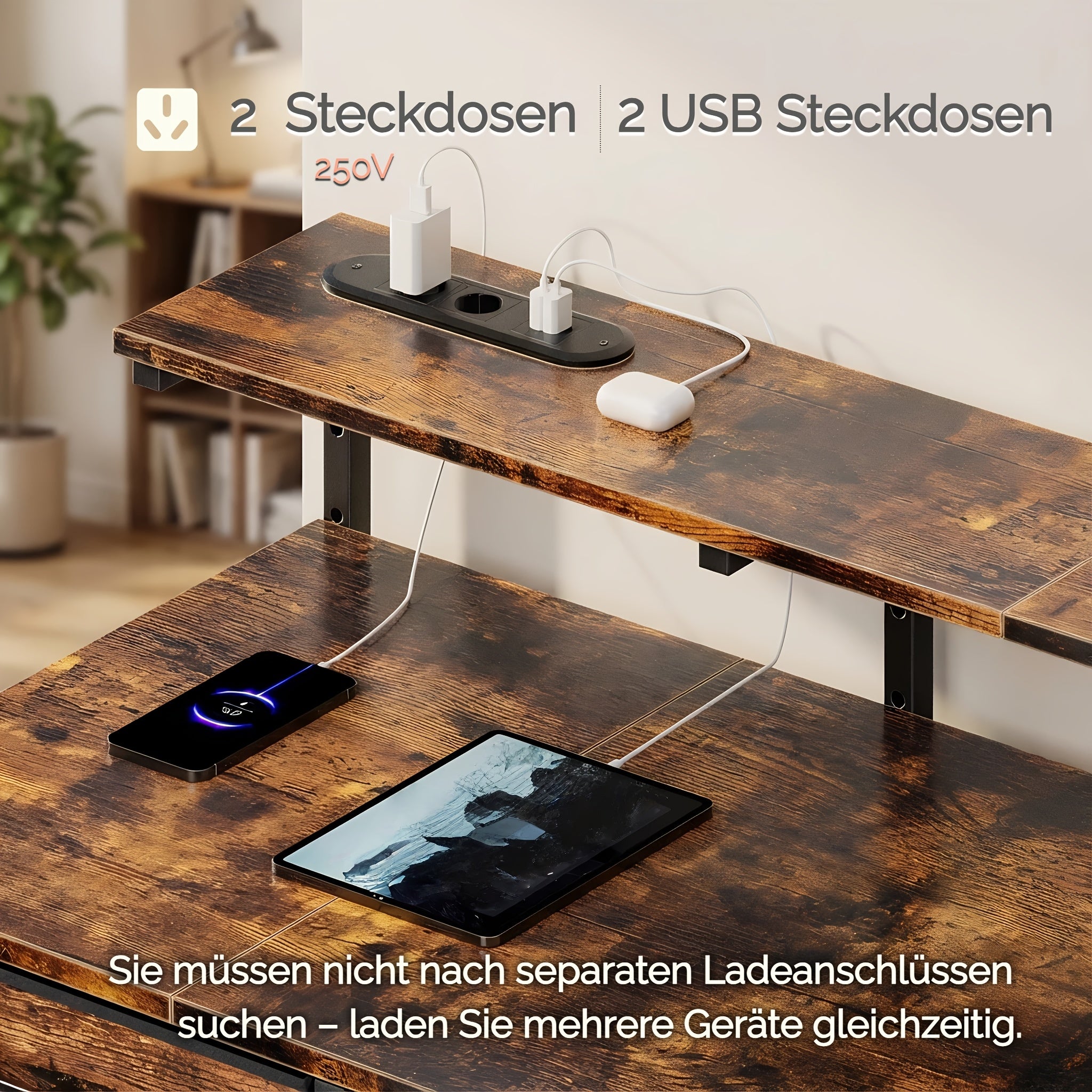 Gaming-Schreibtisch, 119,38 cm für Homeoffice und Arbeitszimmer – Detailansicht 3
