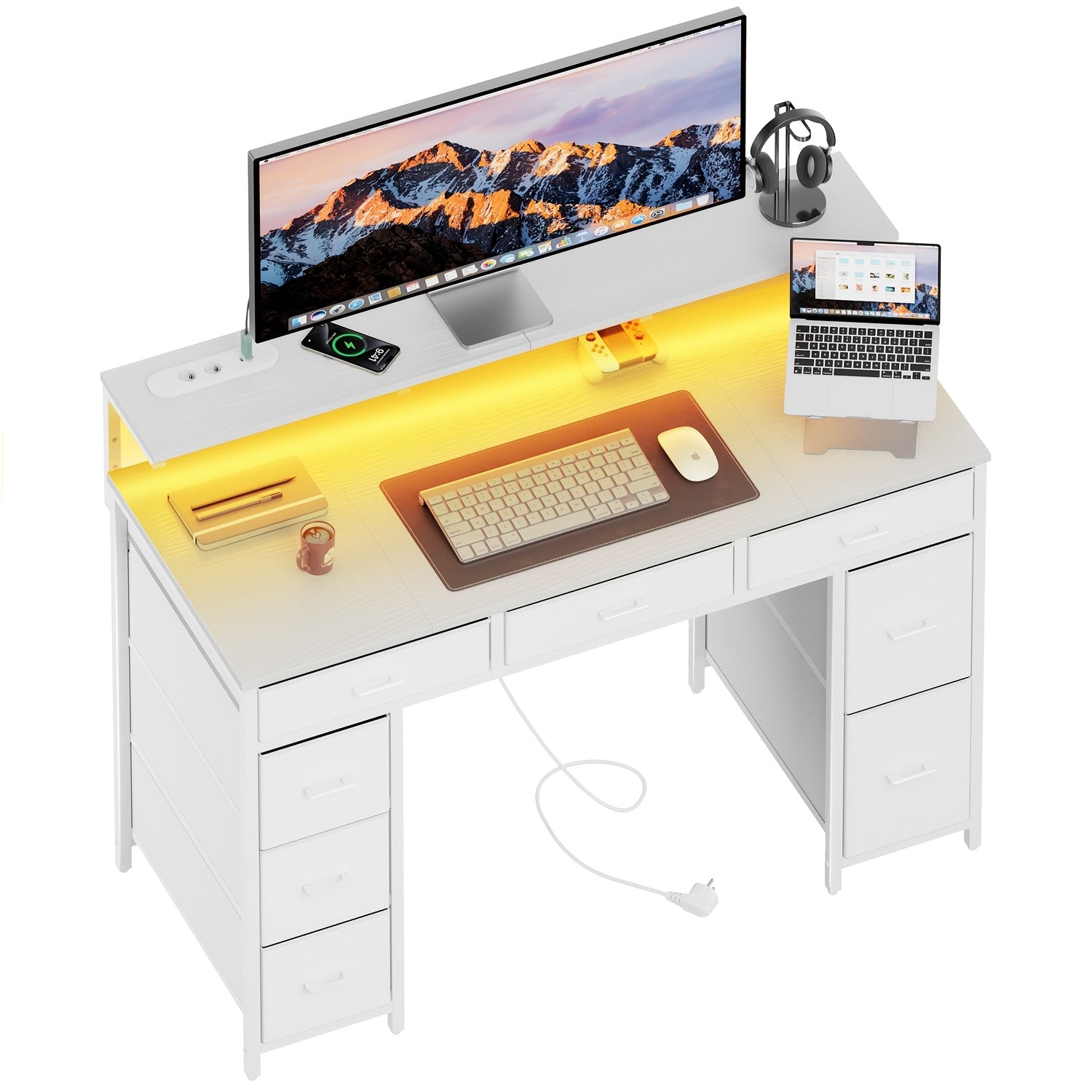 Gaming-Schreibtisch, 119,38 cm für Homeoffice und Arbeitszimmer – Detailansicht 9