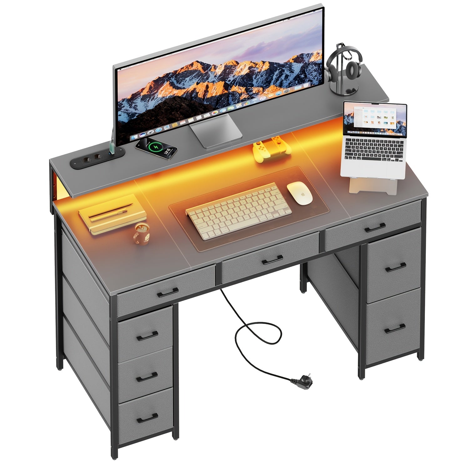 Gaming-Schreibtisch, 119,38 cm für Homeoffice und Arbeitszimmer – Detailansicht 11