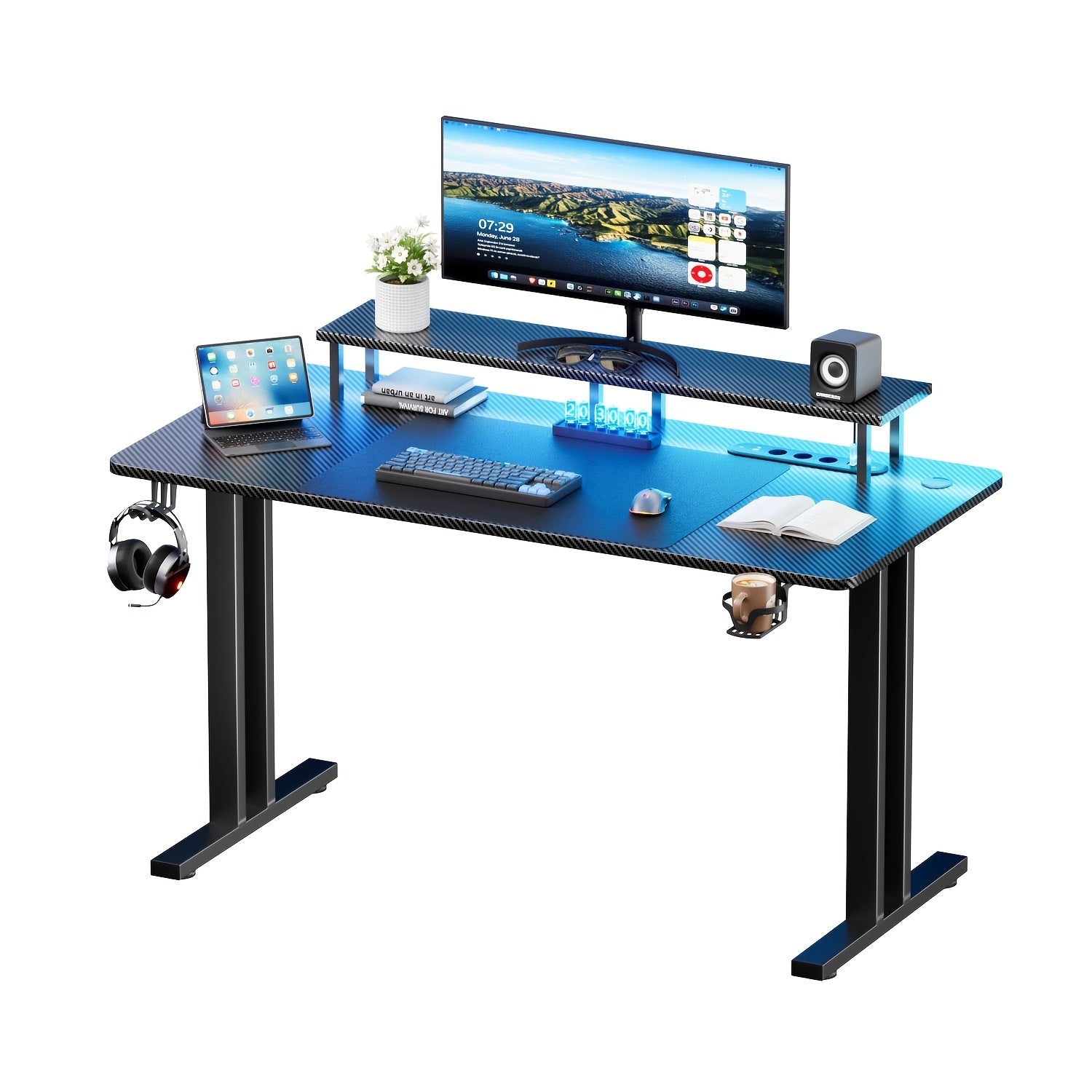 Gaming-Schreibtisch, 120cm für Arbeitszimmer – Detailansicht 2