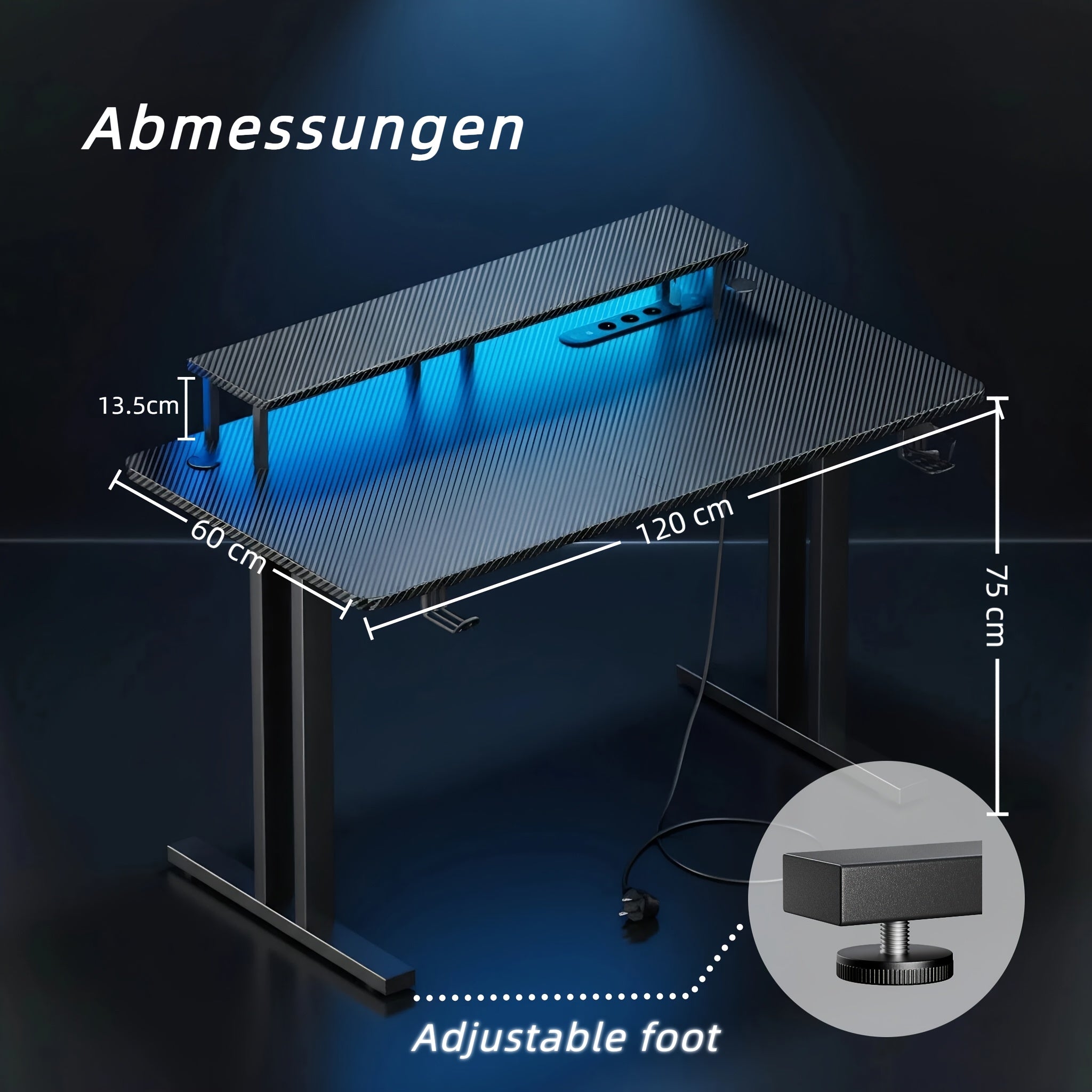 Gaming-Schreibtisch, 120cm für Arbeitszimmer – Detailansicht 5