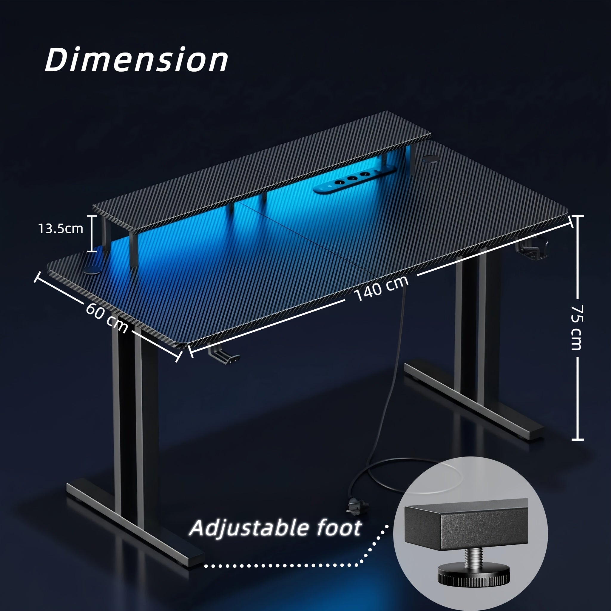 Gaming-Schreibtisch, 120cm für Arbeitszimmer – Detailansicht 6