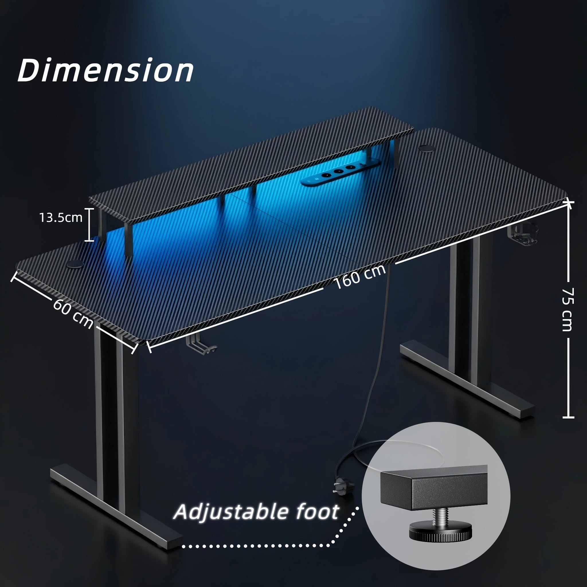 Gaming-Schreibtisch, 120cm für Arbeitszimmer – Detailansicht 7