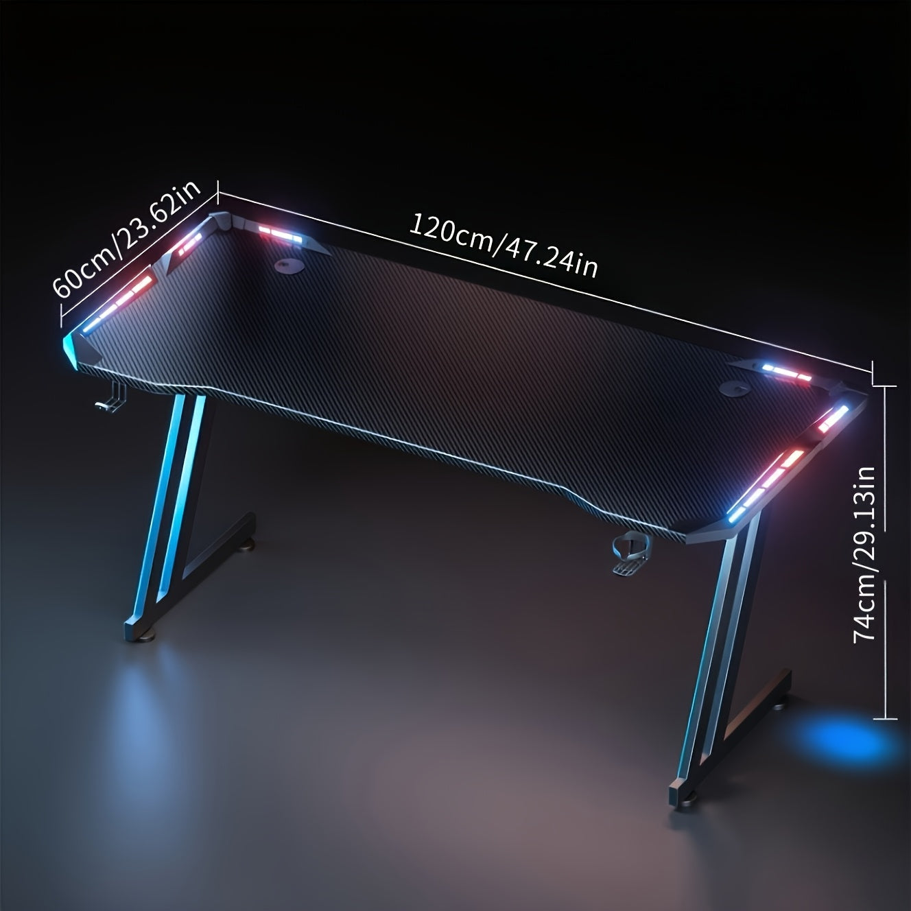 Gaming-Schreibtisch, 60*140 cm / 23,62*55 Zoll für Homeoffice und Studium – Detailansicht 4