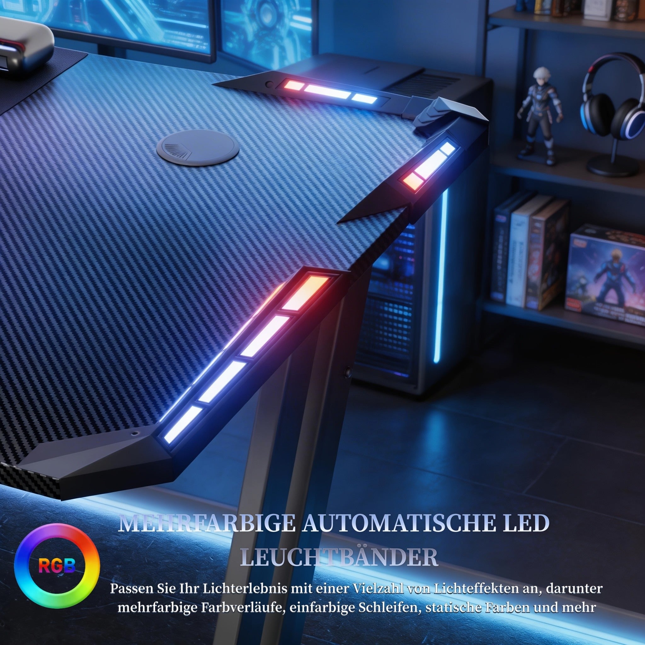 Gaming-Schreibtisch, 60*140 cm / 23,62*55 Zoll für Homeoffice und Studium – Detailansicht 6