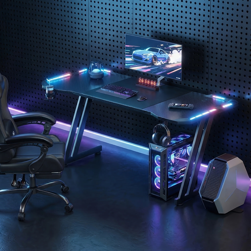 Gaming-Schreibtisch, 60*140 cm / 23,62*55 Zoll für Homeoffice und Studium – Detailansicht 7