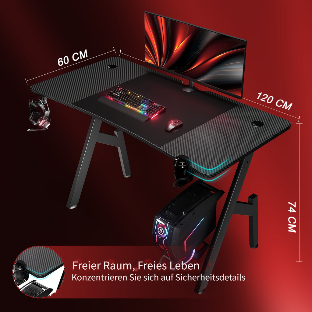 Gaming-Schreibtisch, 81,28 Cm für Arbeitszimmer und Homeoffice – Detailansicht 2