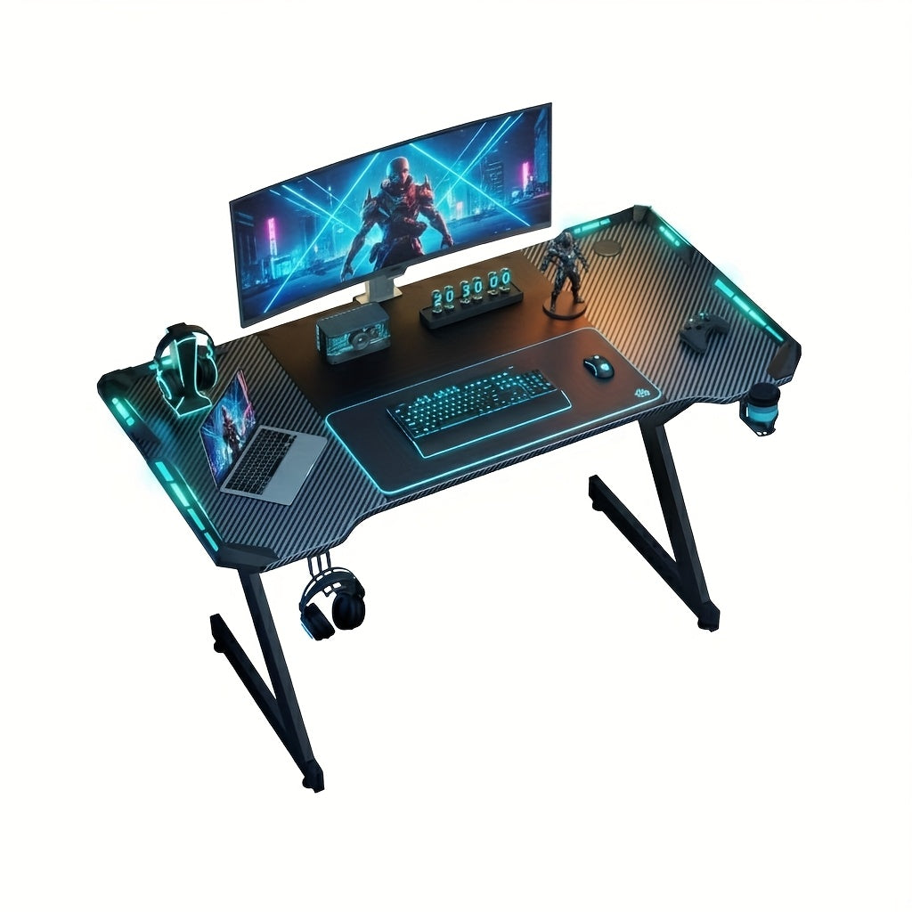 Gaming-Schreibtisch, LED-Beleuchtung für Homeoffice – Detailansicht 8