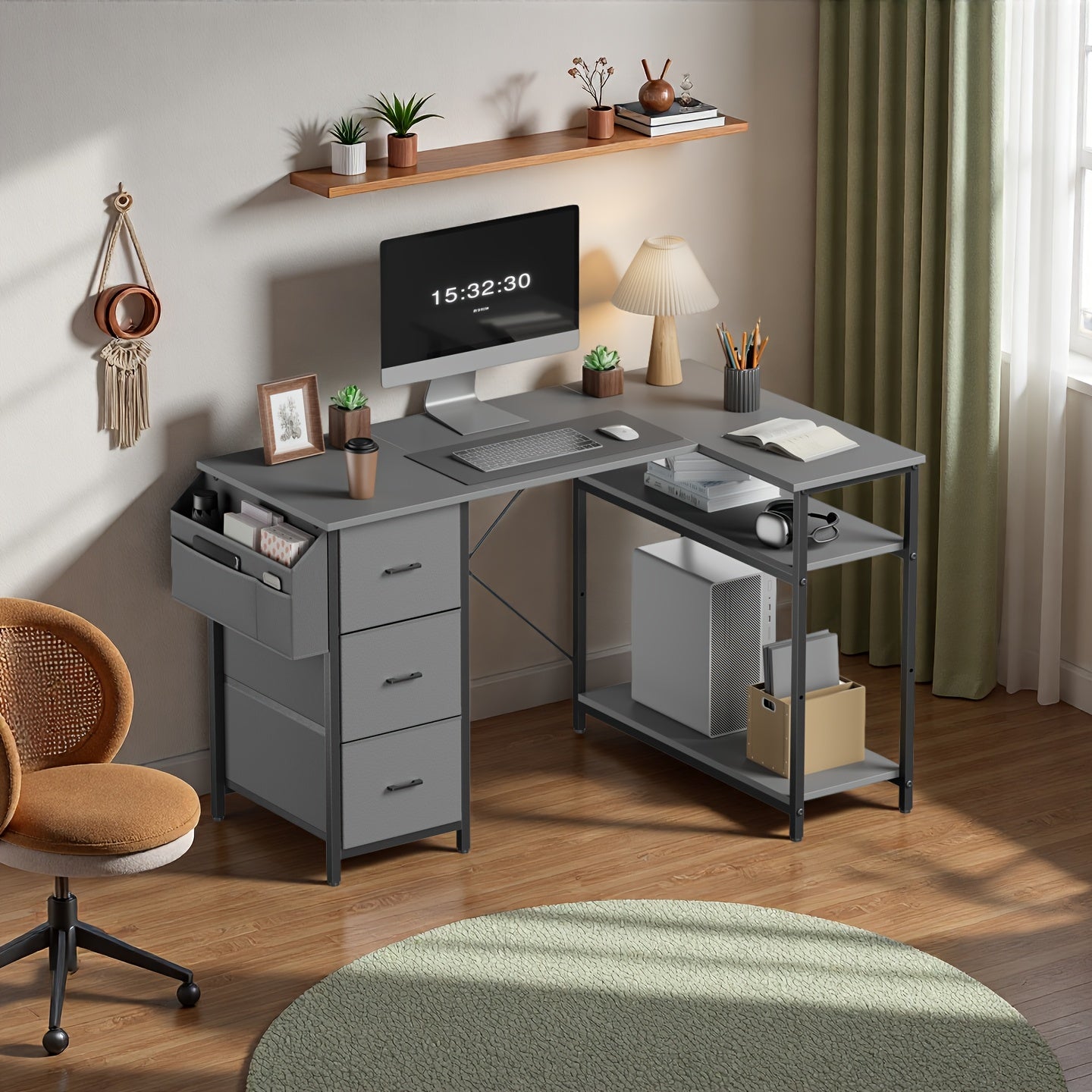 Gaming-Schreibtisch, Tigerhaut für Arbeitszimmer und Homeoffice – Hauptansicht