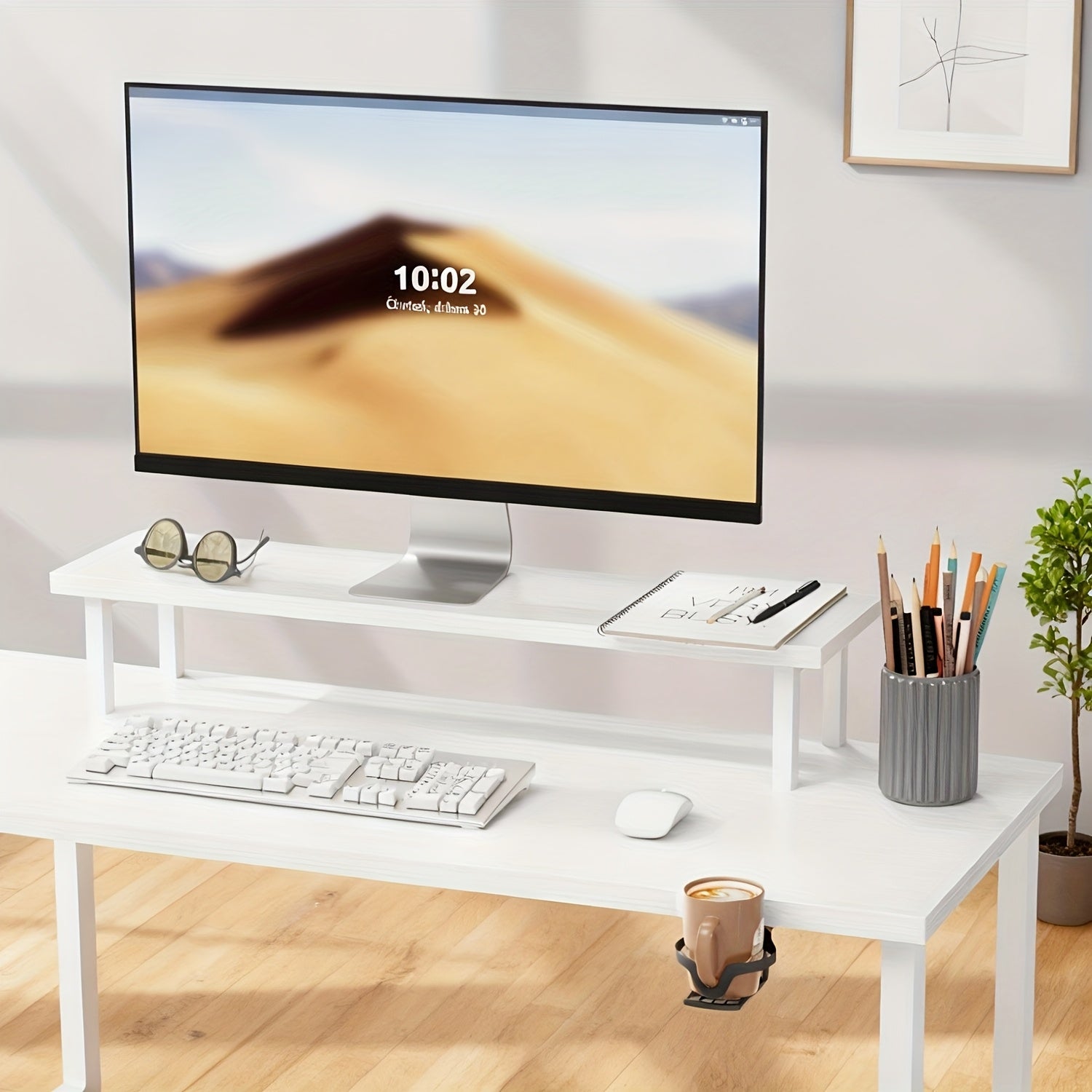 Gaming-Schreibtisch, Weiß für Arbeitszimmer – Detailansicht 5