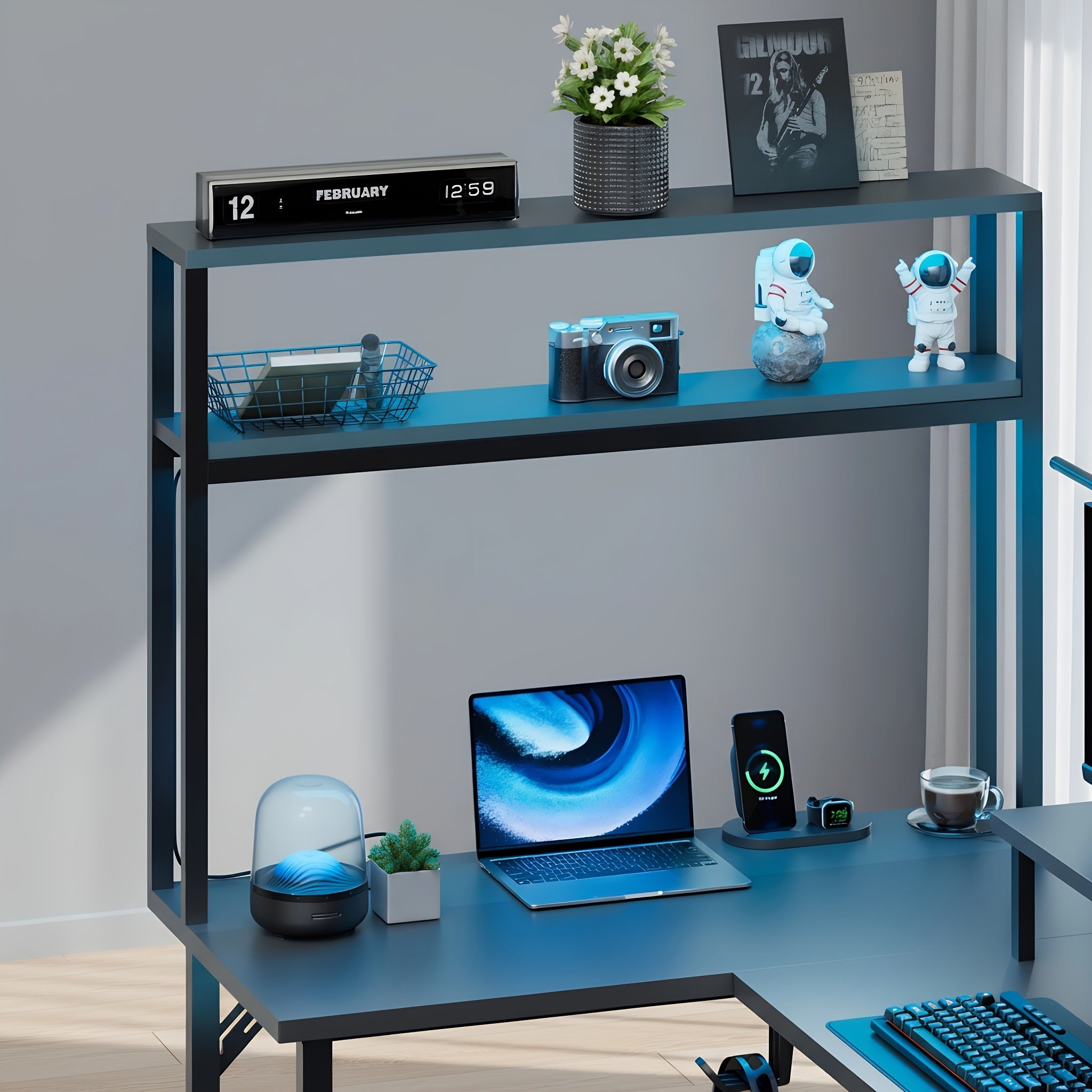 Gaming-Schreibtisch, Weiß für Arbeitszimmer – Detailansicht 7