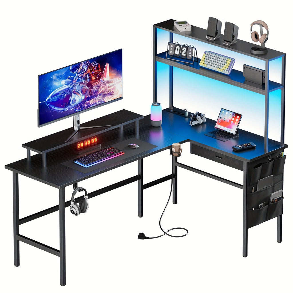 Gaming-Schreibtisch, Weiß für Arbeitszimmer – Detailansicht 21