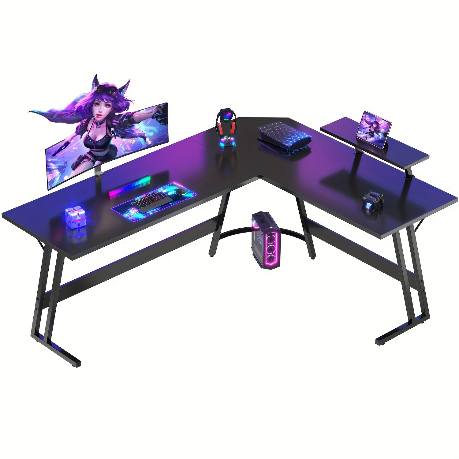 Gaming-Schreibtisch, Weiss für Arbeitszimmer und Homeoffice – Detailansicht 5