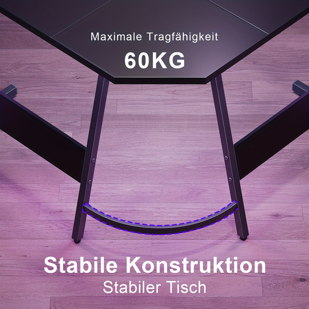 Gaming-Schreibtisch, Weiss für Arbeitszimmer und Homeoffice – Detailansicht 7