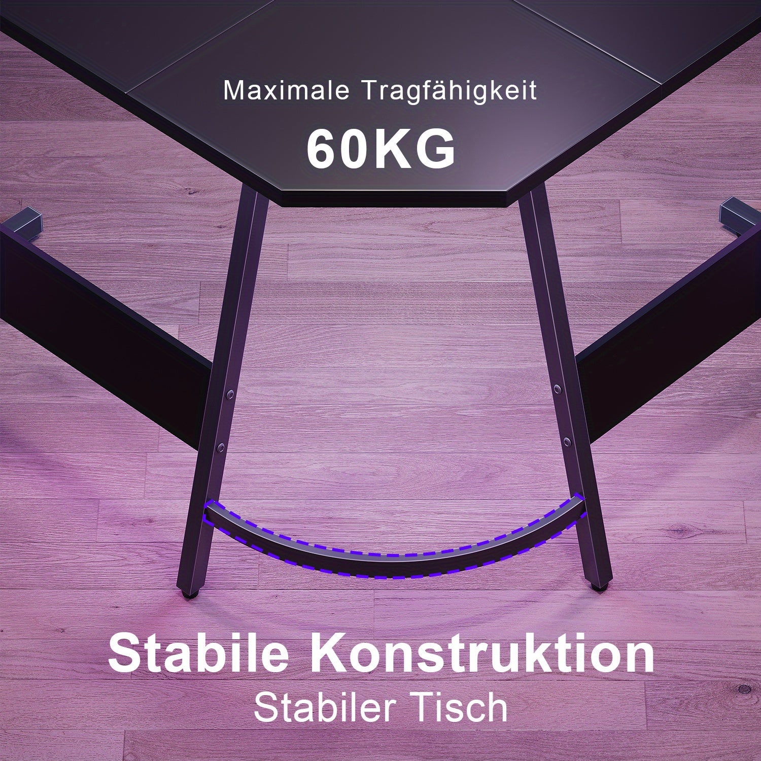 Gaming-Schreibtisch, Weiss für Arbeitszimmer und Homeoffice – Detailansicht 7