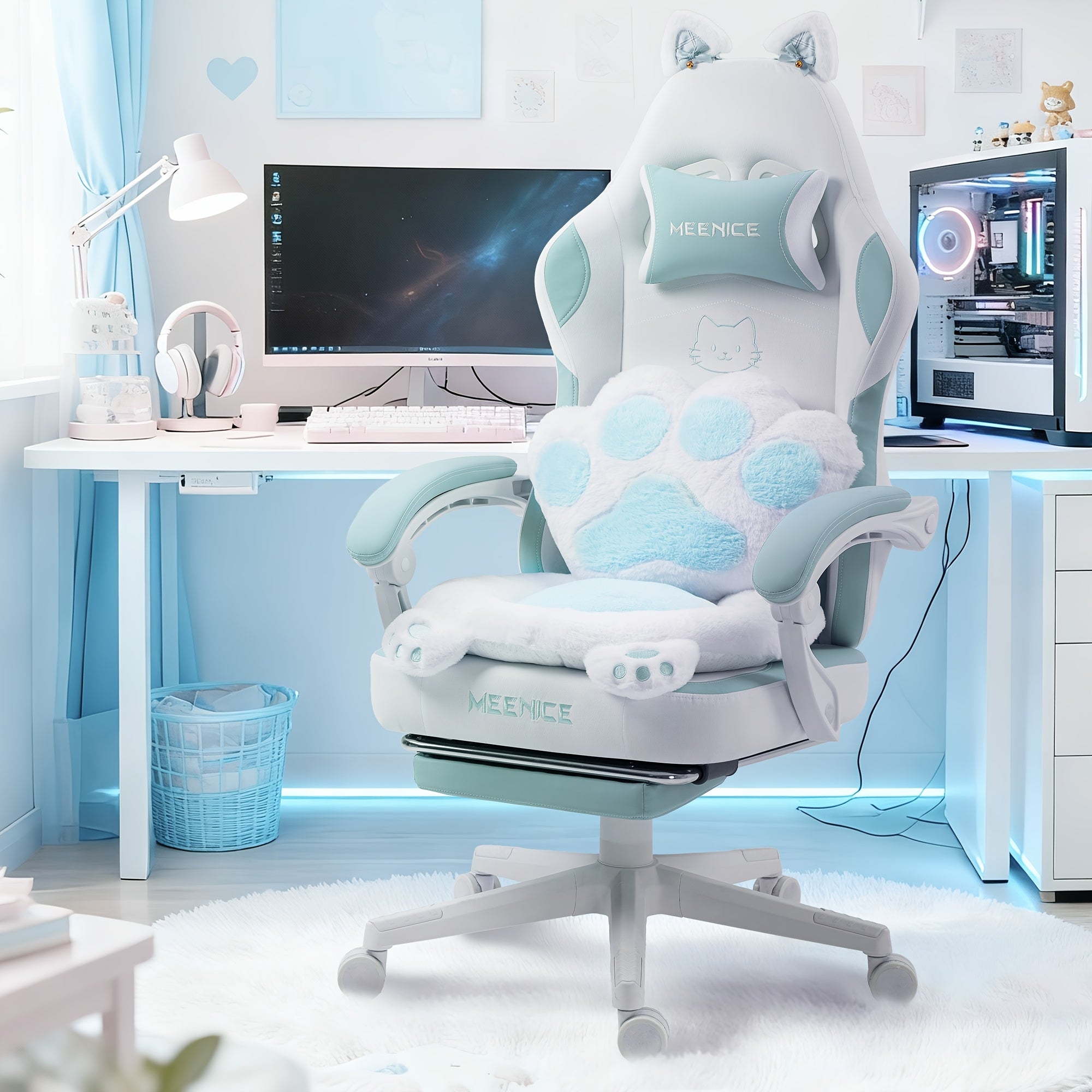 Gaming-Stuhl, 136,08 kg für Gaming und Computerplatz – Detailansicht 5