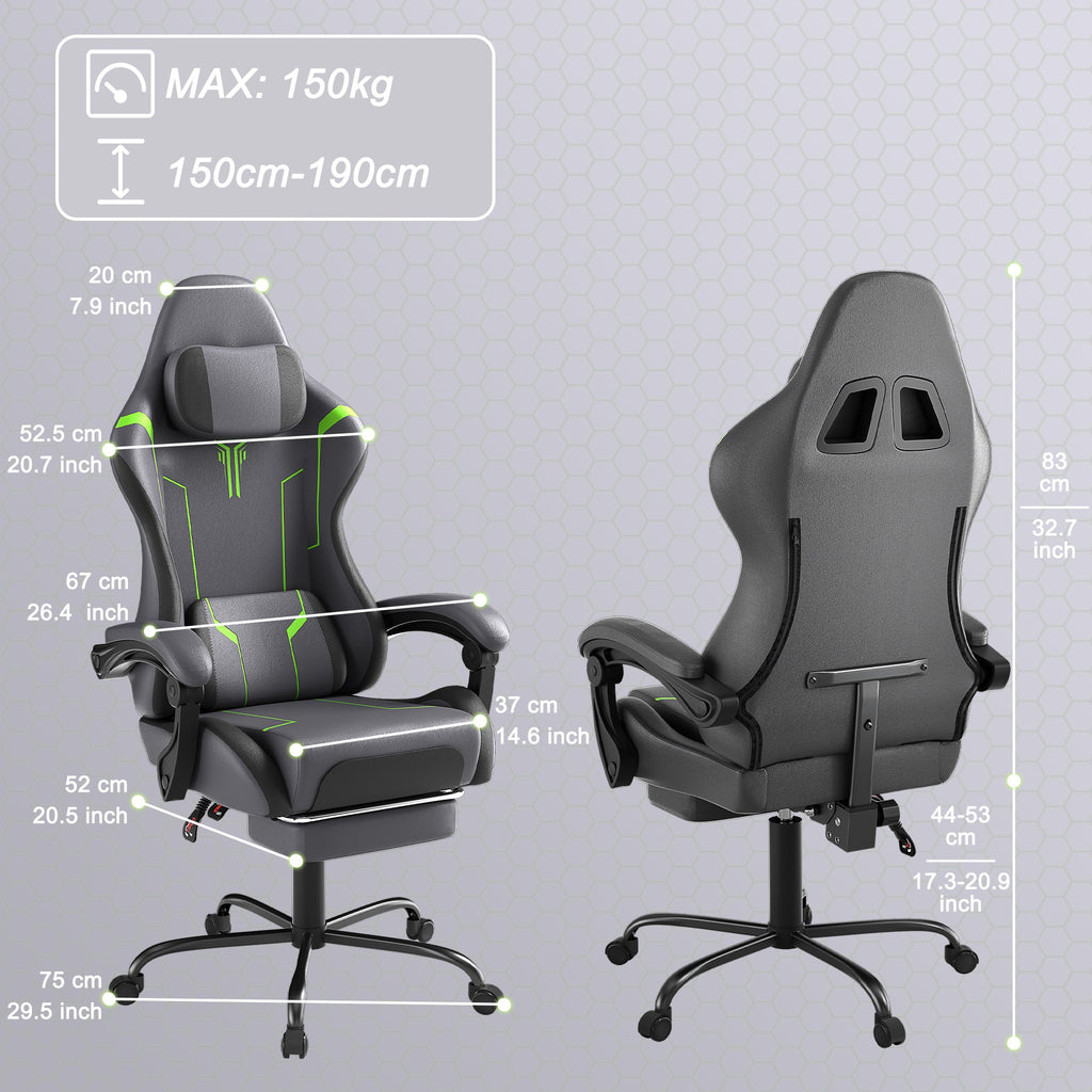 Gaming-Stuhl, 150 kg für Gaming und Computerplatz – Detailansicht 4
