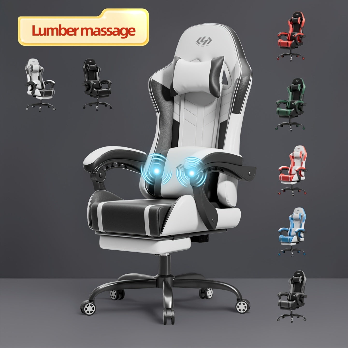 Gaming-Stuhl, 360° drehbar für Gaming und Computerplatz – Detailansicht 22