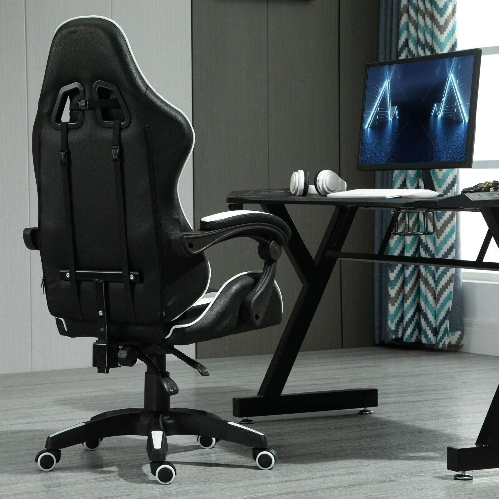 Gaming-Stuhl, Blau für Computerplatz und Gaming – Detailansicht 2
