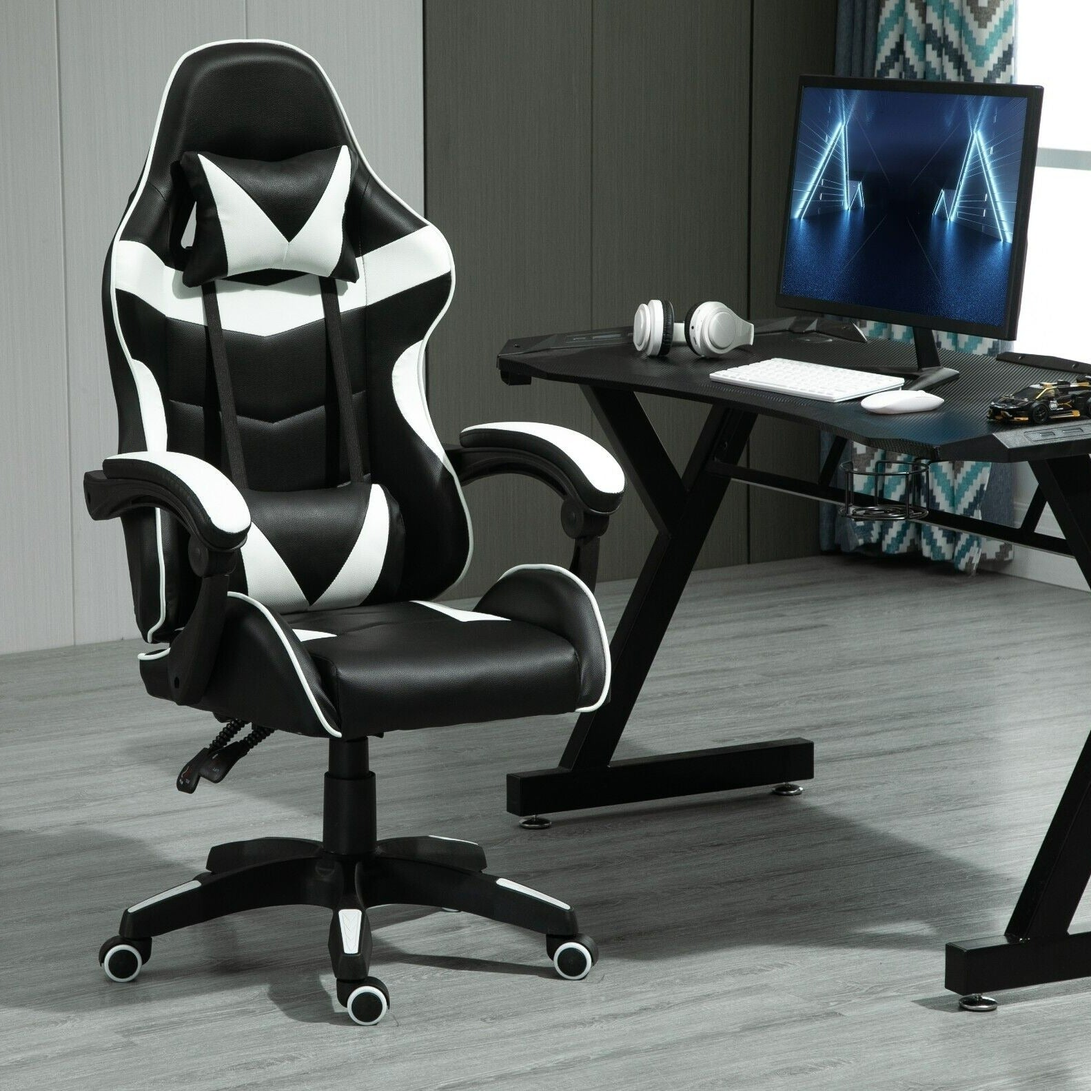 Gaming-Stuhl, Blau für Computerplatz und Gaming – Detailansicht 4