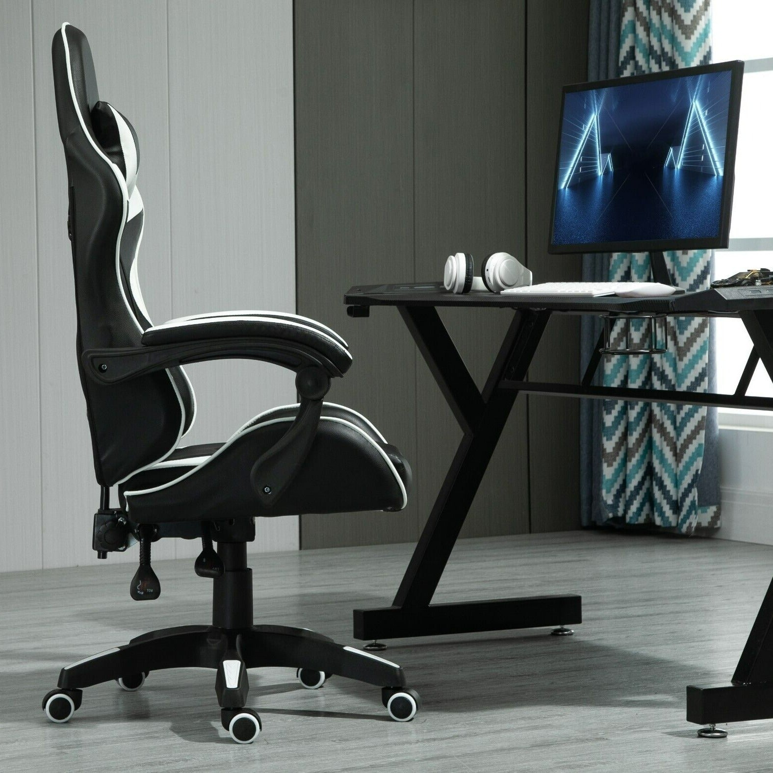 Gaming-Stuhl, Blau für Computerplatz und Gaming – Detailansicht 6