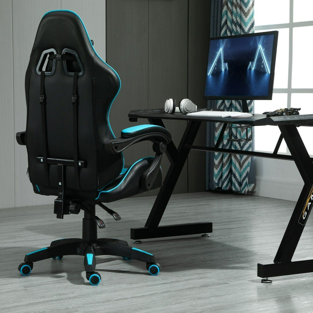 Gaming-Stuhl, Blau für Computerplatz und Gaming – Detailansicht 8