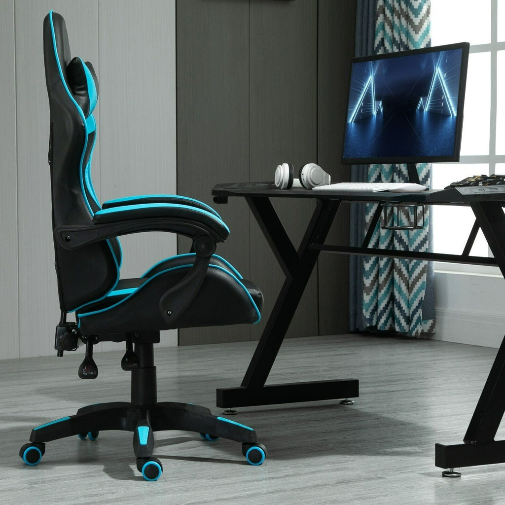 Gaming-Stuhl, Blau für Computerplatz und Gaming – Detailansicht 11