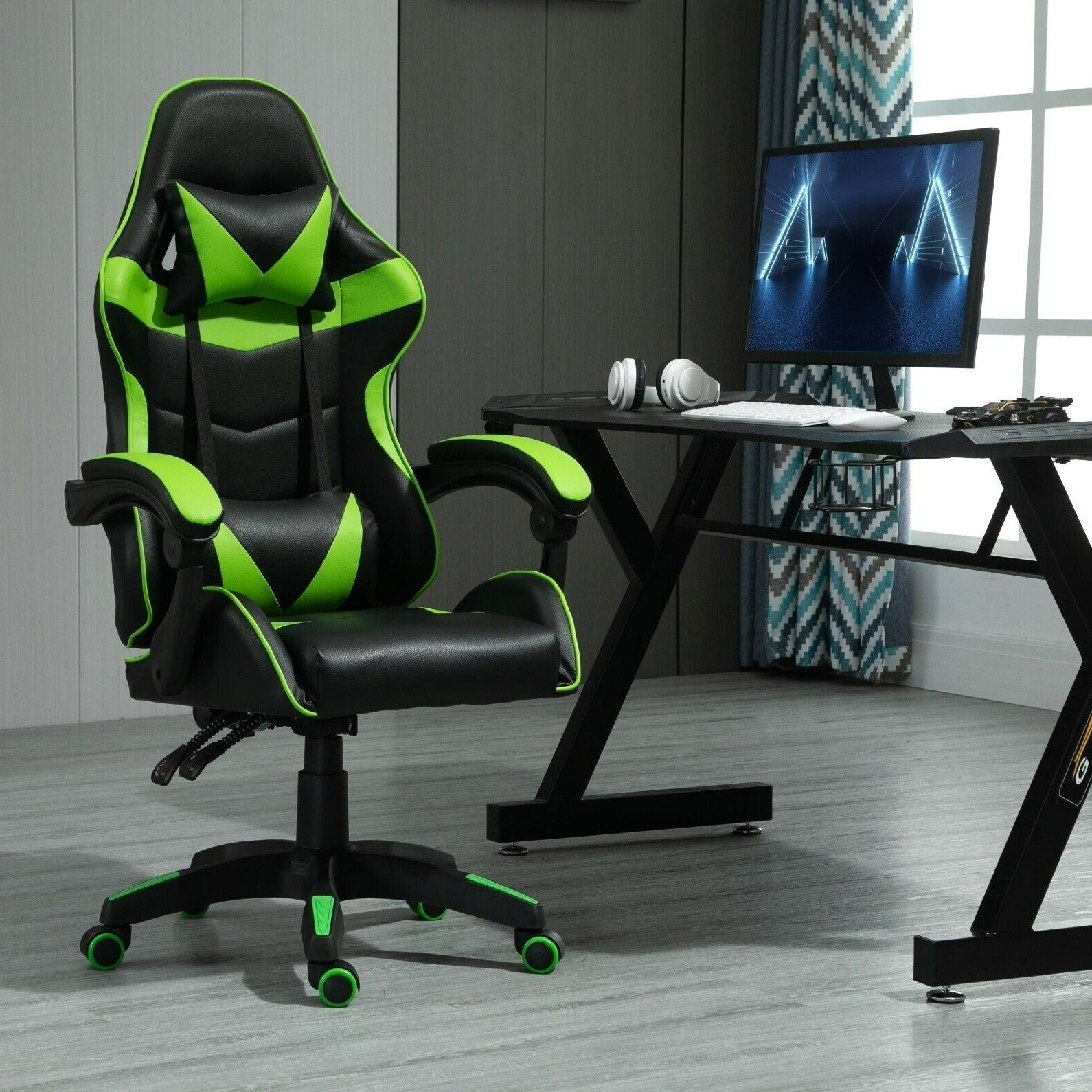 Gaming-Stuhl, Blau für Computerplatz und Gaming – Detailansicht 14