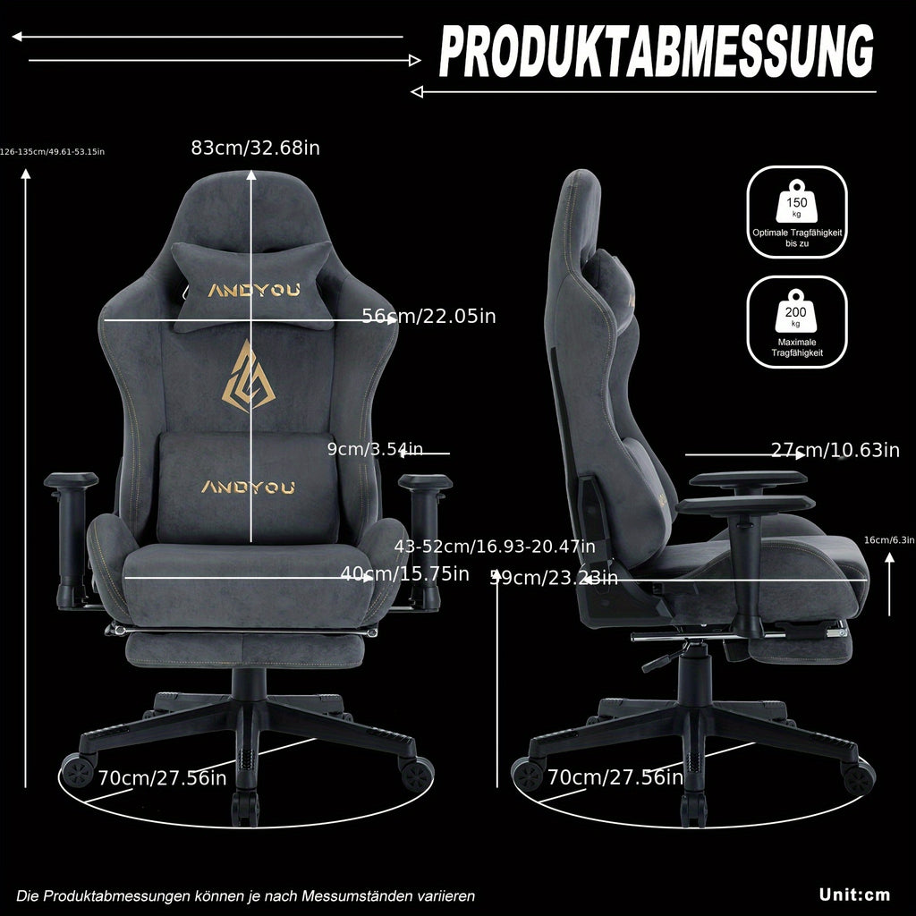 Gaming-Stuhl, Grüner für Computerplatz und Gaming – Detailansicht 2