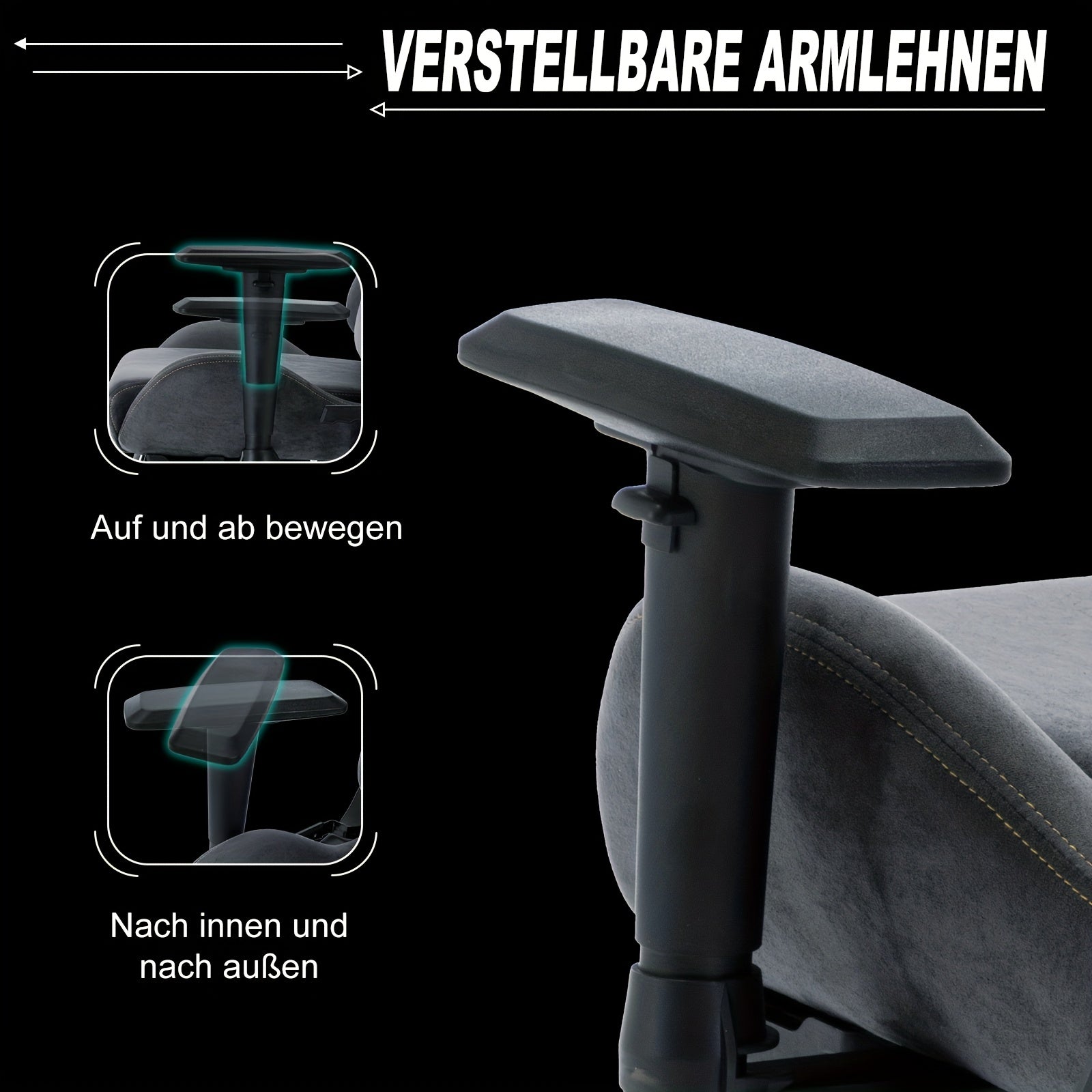 Gaming-Stuhl, Grüner für Computerplatz und Gaming – Detailansicht 4