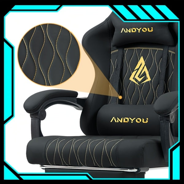 Gaming-Stuhl, Leder für Gaming und Computerplatz – Detailansicht 2