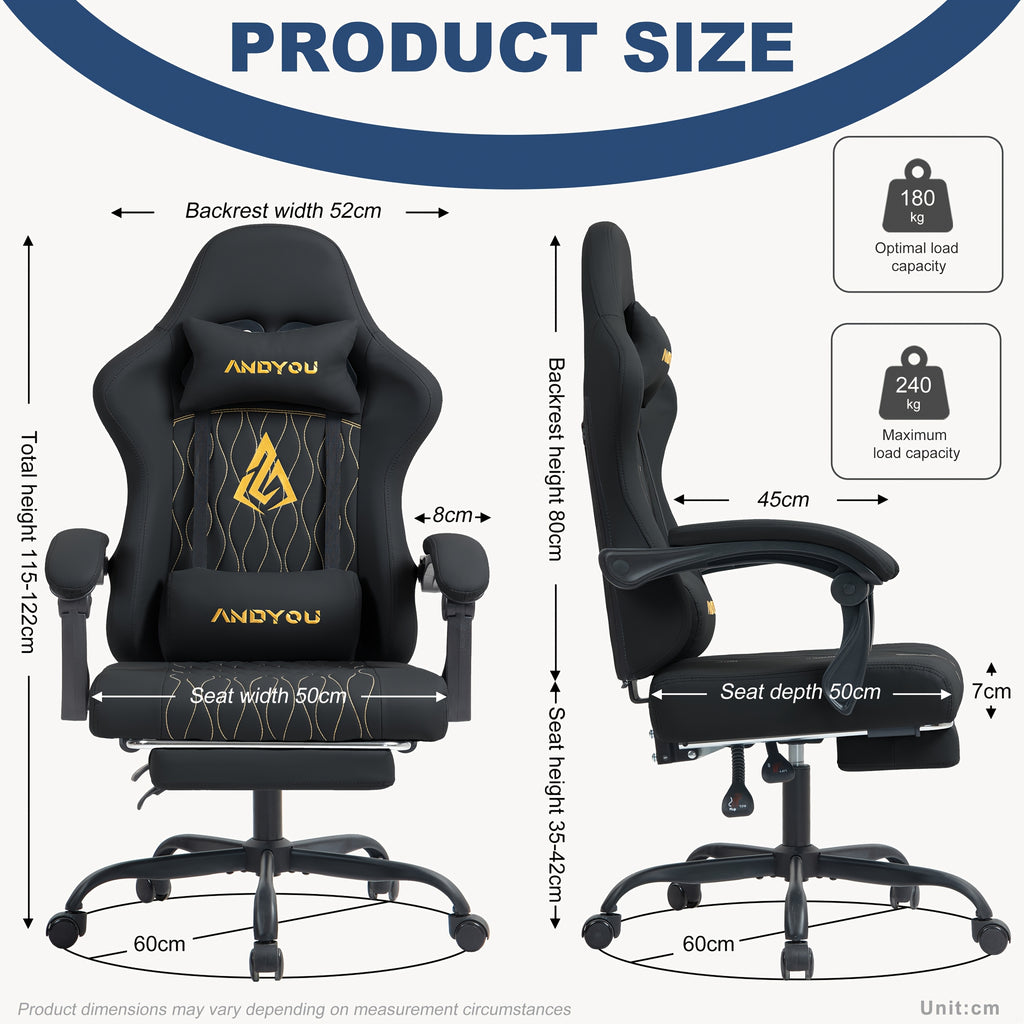 Gaming-Stuhl, Leder für Gaming und Computerplatz – Detailansicht 6