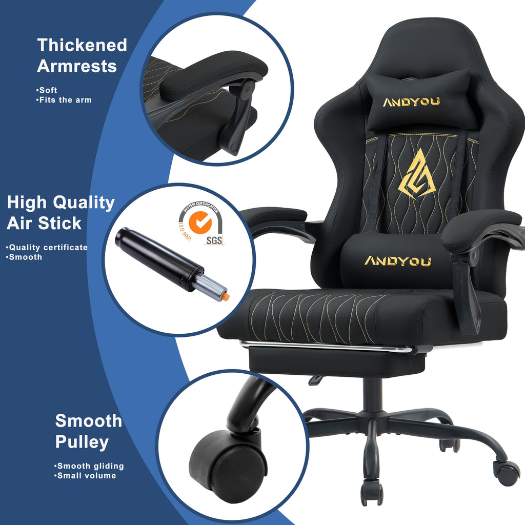 Gaming-Stuhl, Leder für Gaming und Computerplatz – Detailansicht 8