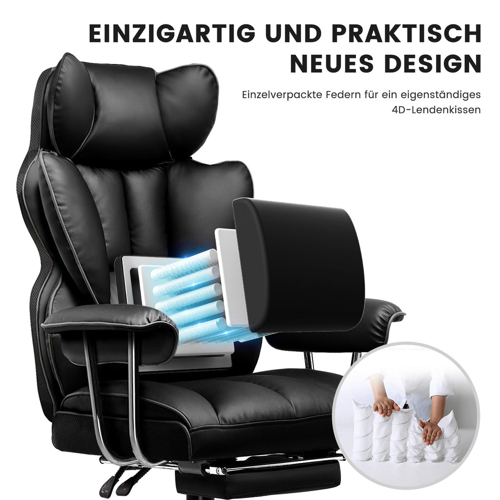 Gaming-Stuhl, SCHWARZ für Computerplatz und Gaming – Detailansicht 2