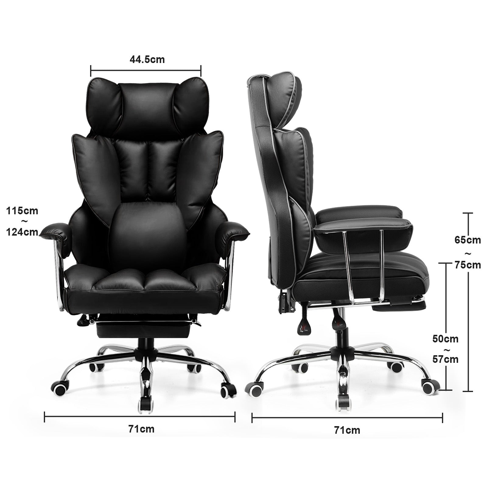 Gaming-Stuhl, SCHWARZ für Computerplatz und Gaming – Detailansicht 7
