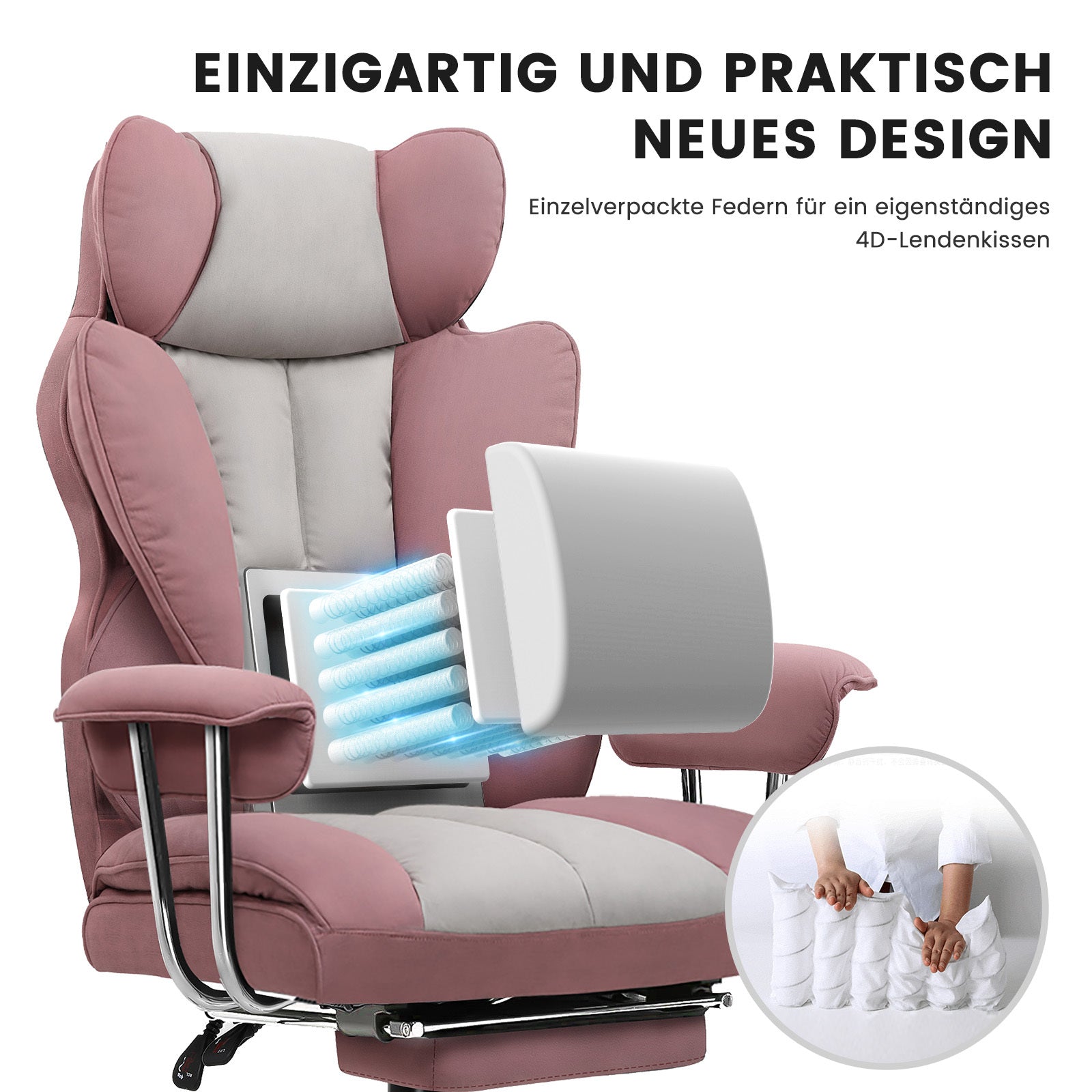 Gaming-Stuhl, SCHWARZ für Computerplatz und Gaming – Detailansicht 17