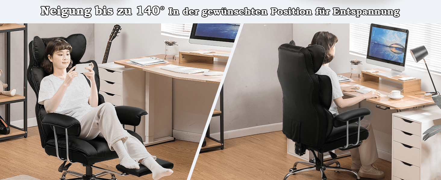 Gaming-Stuhl, SCHWARZ für Computerplatz und Gaming – Detailansicht 23