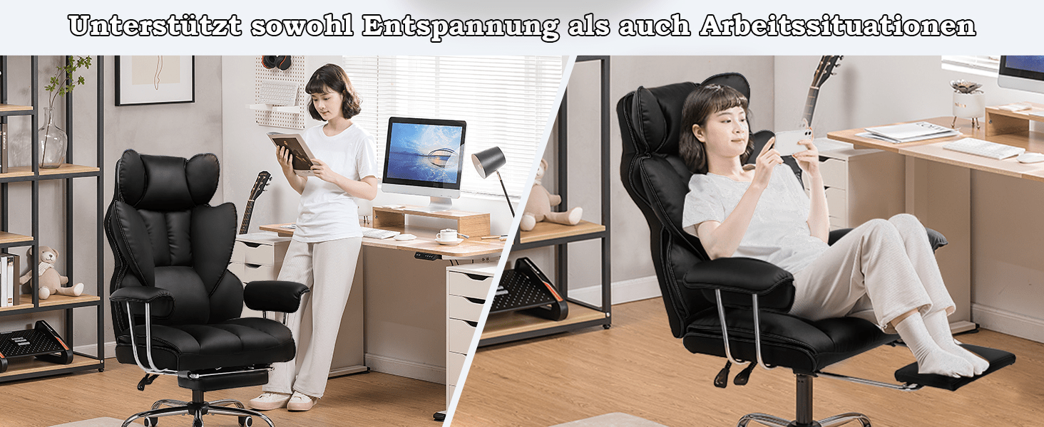 Gaming-Stuhl, SCHWARZ für Computerplatz und Gaming – Detailansicht 24