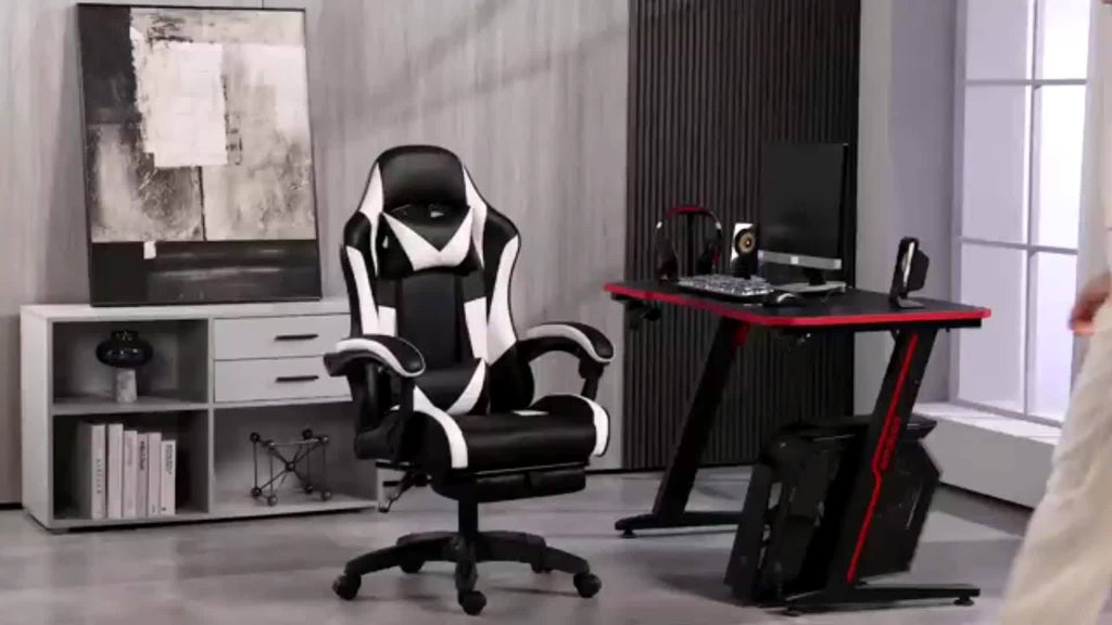 Gaming-Stuhl, Schwarz+grau für Computerplatz und Gaming – Detailansicht 18