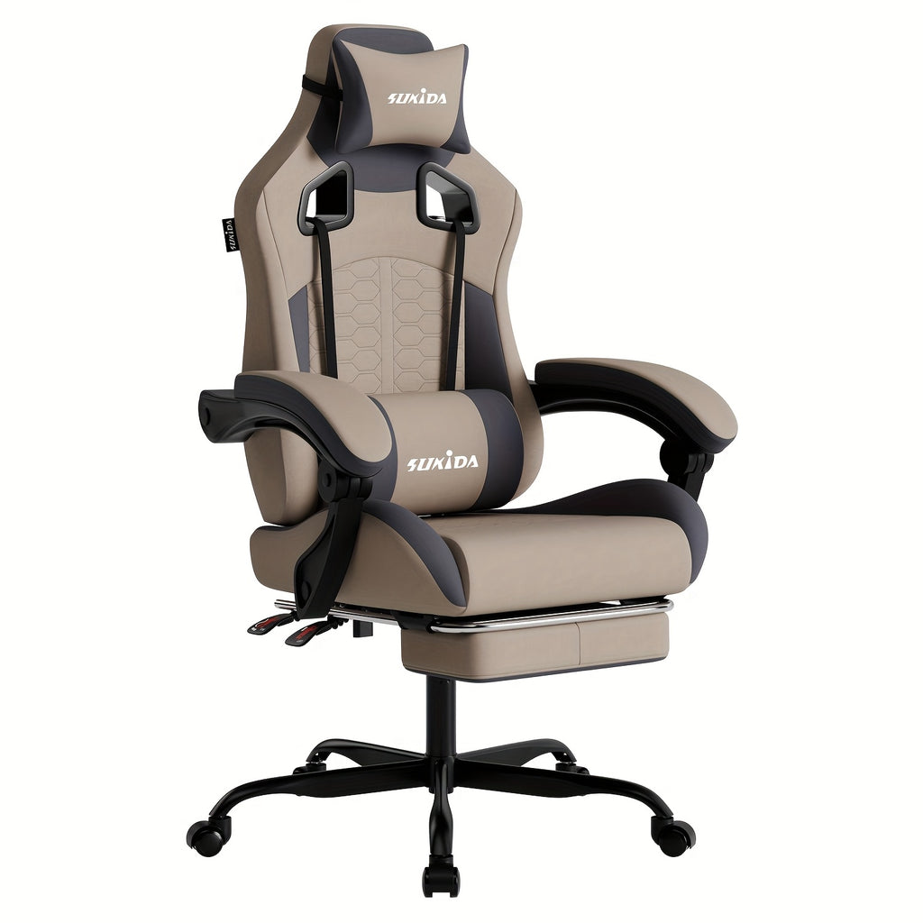 Gaming-Stuhl, Schwarz-Orange für Gaming und Computerplatz – Detailansicht 5