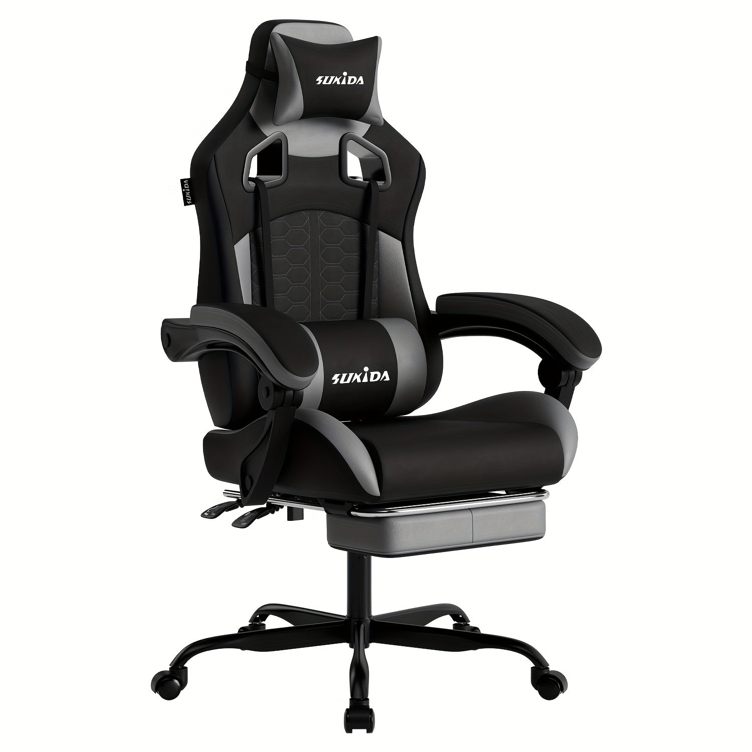 Gaming-Stuhl, Schwarz-Orange für Gaming und Computerplatz – Detailansicht 13