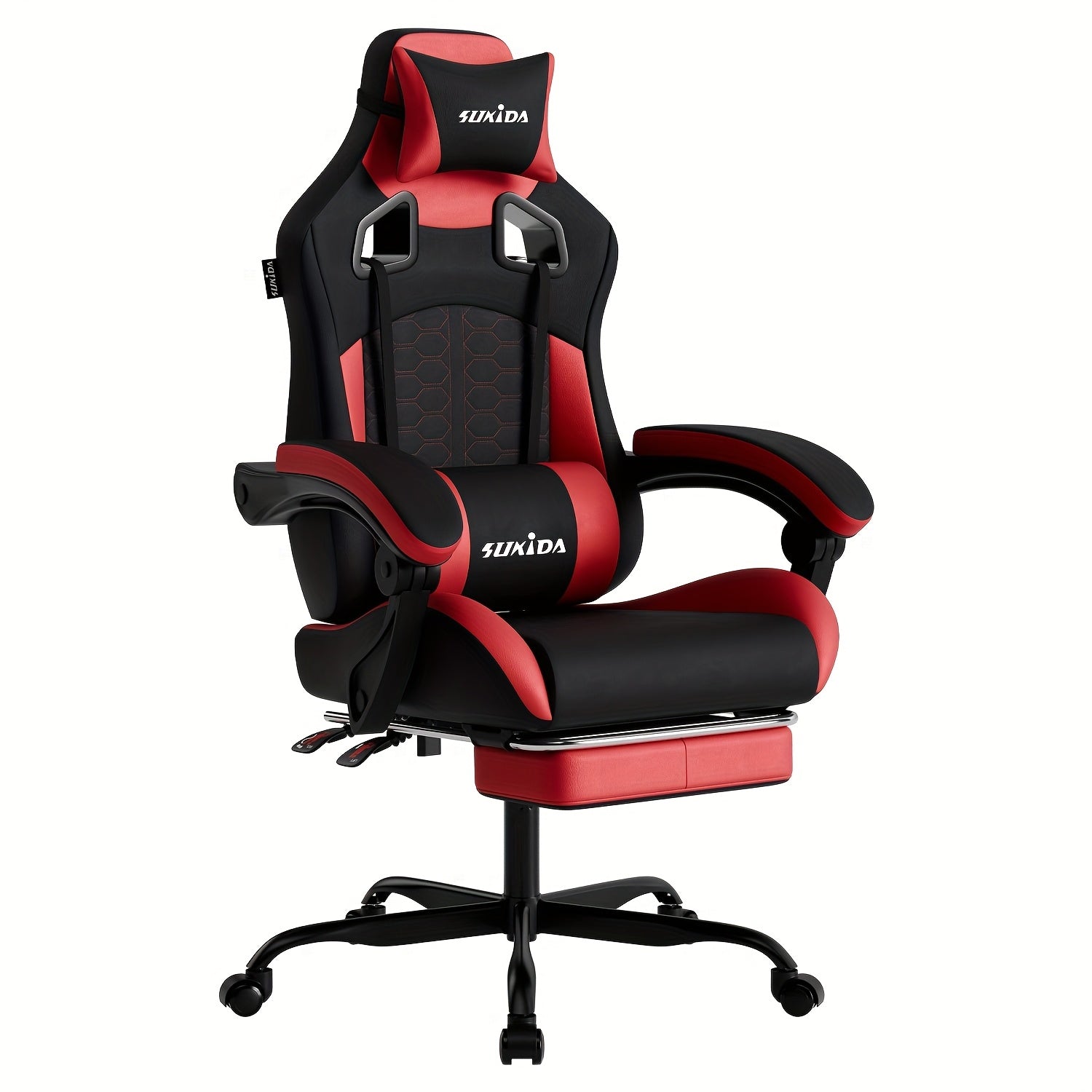 Gaming-Stuhl, Schwarz-Orange für Gaming und Computerplatz – Detailansicht 17