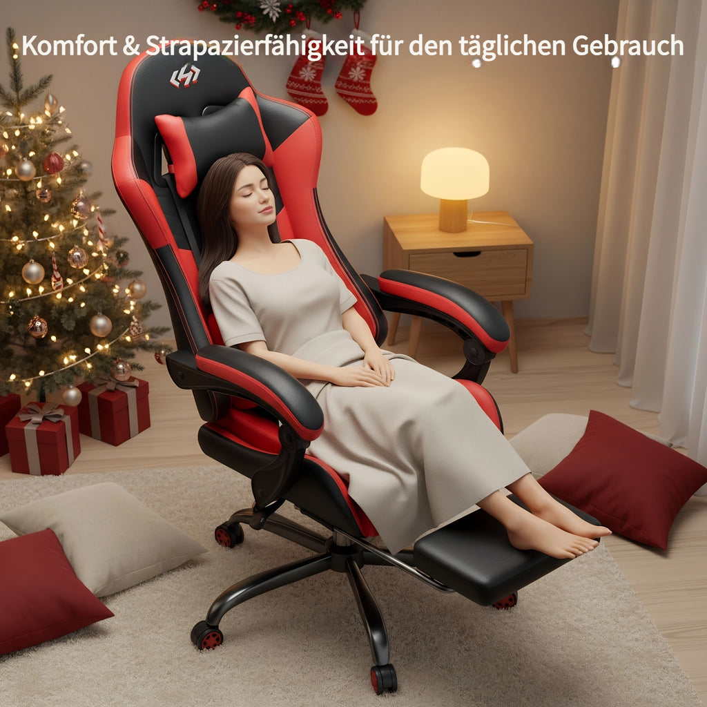 Gaming-Stuhl, Schwarz Rot für Gaming – Detailansicht 4