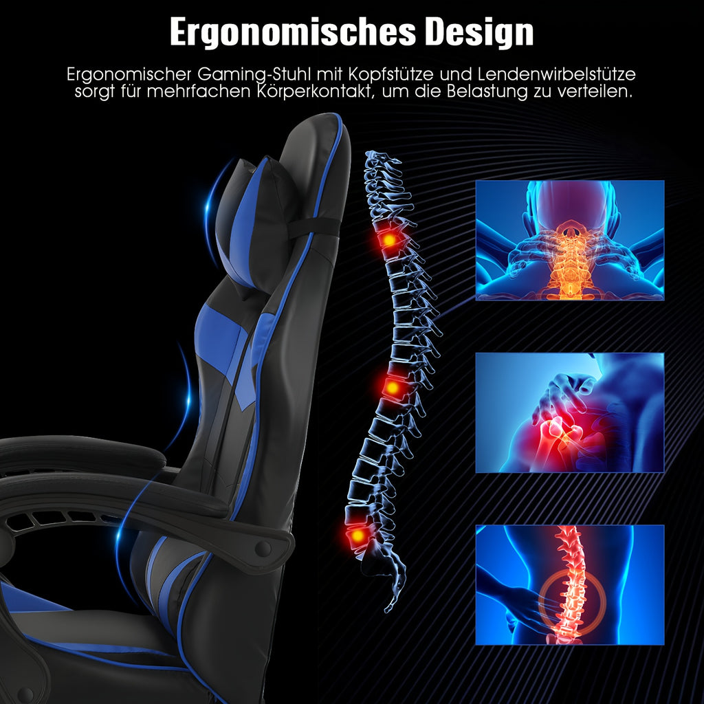 Gaming-Stuhl, Schwarz und weiß für Gaming – Detailansicht 11