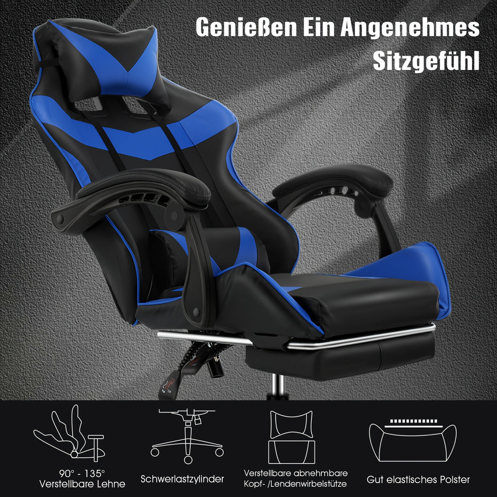 Gaming-Stuhl, Schwarz und weiß für Gaming – Detailansicht 12