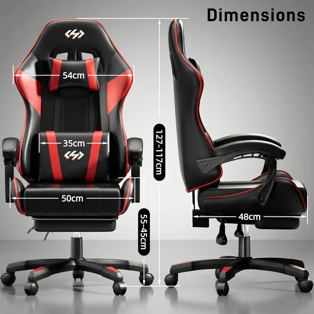 Gaming-Stuhl, Schwarzgrau für Computerplatz und Gaming – Detailansicht 3