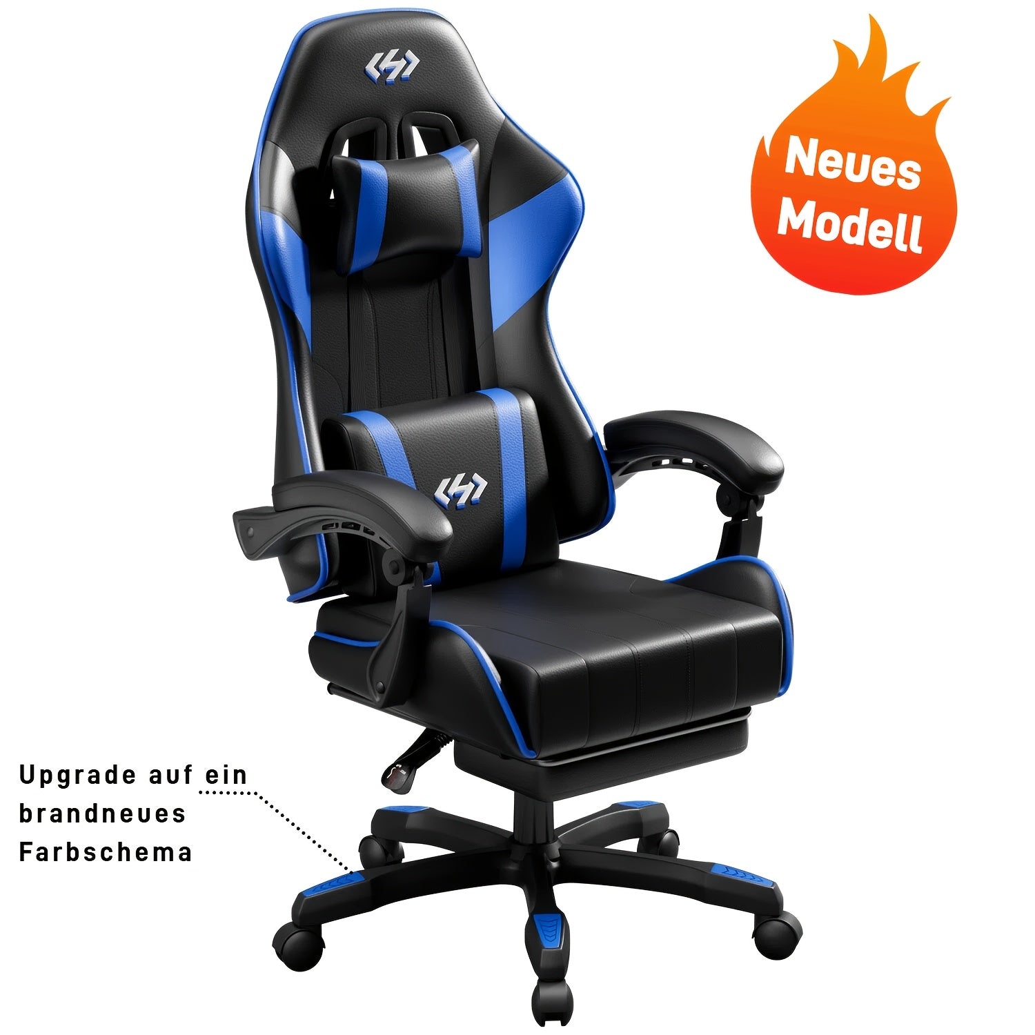 Gaming-Stuhl, Schwarzgrau für Computerplatz und Gaming – Detailansicht 4