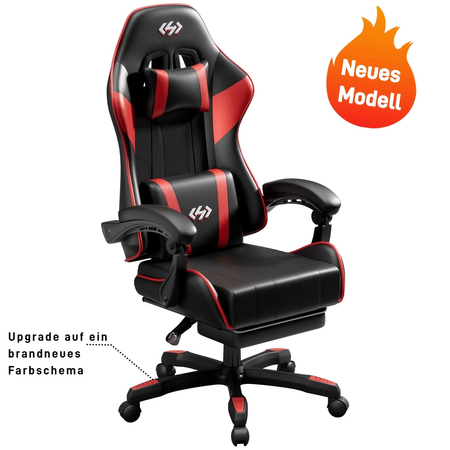 Gaming-Stuhl, Schwarzgrau für Computerplatz und Gaming – Detailansicht 6