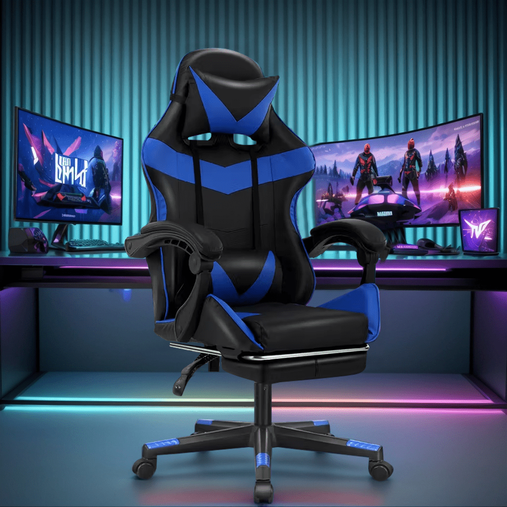 Gaming-Stuhl, WEIß für Gaming und Computerplatz – Detailansicht 2