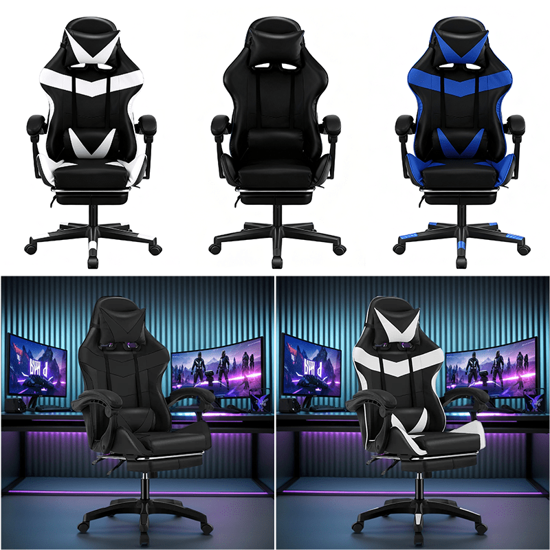 Gaming-Stuhl, WEIß für Gaming und Computerplatz – Detailansicht 3